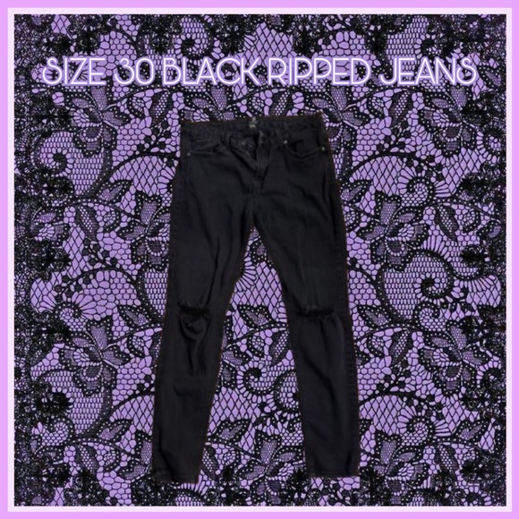 Just Black Denim - Skinny Just Black Ripped Jeans